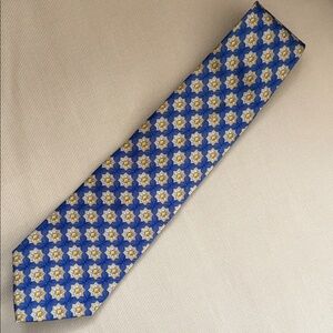 Faberge Royal Blue and Gold Geometric Tie